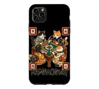 Carcasa para iPhone 11 Pro MAX Meowjong Cat Playing Mahjong Game Juego Chino Tradicional