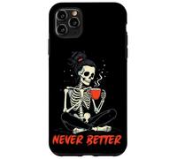 Carcasa para iPhone 11 Pro MAX Messy Bun Drinking Coffee for Women Never Better Skeleton