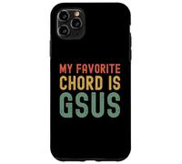 Carcasa para iPhone 11 Pro MAX Mi Acorde Favorito es Gsus Retro Christian Guitar Player Juego de Palabras