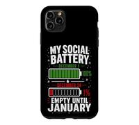 Carcasa para iPhone 11 Pro MAX Mi batería Social vacía hasta enero Navidad Divertida