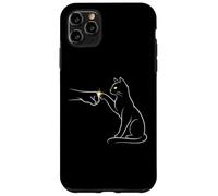 Carcasa para iPhone 11 Pro MAX Midnight Cat Touch Magical Bond Line Art Cat Silhouette