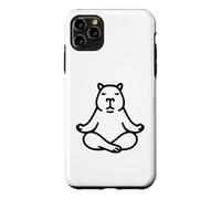 Carcasa para iPhone 11 Pro MAX Minimalista BLK Capybara Yoga Pocket Zen Meditación Amante