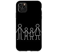 Carcasa para iPhone 11 Pro MAX Minimalista Familia Línea Arte Dibujo Mamá Papá Hi