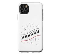 Carcasa para iPhone 11 Pro MAX Mínimo Piano Beat Teclado Notas Musicales Pianista Arte Musical