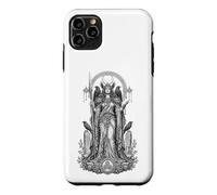 Carcasa para iPhone 11 Pro MAX Morrigan Celtic Raven Diosa Guerrero Sagrado Line Art