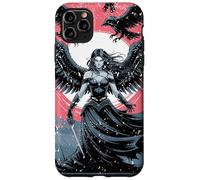 Carcasa para iPhone 11 Pro MAX Morrigan Diosa de la Guerra y el Destino con Cuervos y alas