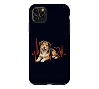 Carcasa para iPhone 11 Pro MAX Mutt Dog Lover Heartbeat ECG Pulse Estilo de Raza Mixta