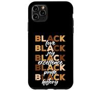Carcasa para iPhone 11 Pro MAX Negro Amor Alegría Excelencia Orgullo Historia Mes Mujeres Hombres Niños