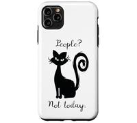 Carcasa para iPhone 11 Pro MAX Negro Gato Lindo Divertido Diciendo Que La Gente No Hoy No