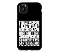 Carcasa para iPhone 11 Pro MAX New York City 5 Boroughs Typography T Shirt NYC Graphic