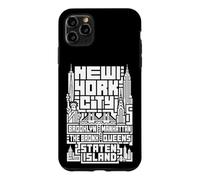 Carcasa para iPhone 11 Pro MAX New York City Skyline T Shirt NYC Boroughs Vintage Graphic