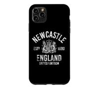 Carcasa para iPhone 11 Pro MAX Newcastle Inglaterra Reino Unido EST. 1080 Negro Envejecido Print