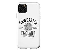 Carcasa para iPhone 11 Pro MAX Newcastle Inglaterra Reino Unido EST. 1080 Negro Envejecido Print