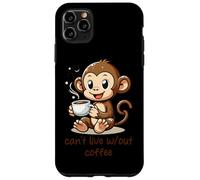 Carcasa para iPhone 11 Pro MAX No se Puede Vivir Wout café Lindo Mono Dibujos Animados