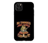 Carcasa para iPhone 11 Pro MAX No Thoughts Just Vibes Frog Mindfulness Meditation Mushroom
