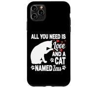 Carcasa para iPhone 11 Pro MAX Nombre de Gato Personalizado Zeus Lindo Gatito Amante de Las Mascotas
