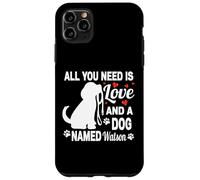 Carcasa para iPhone 11 Pro MAX Nombre de Perro Personalizado Watson Lindo Perro Amante de Las Mascotas