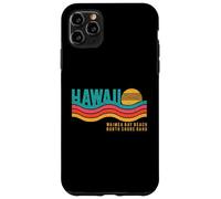 Carcasa para iPhone 11 Pro MAX North Shore, Oahu, Bahía de Waimea, Hawái, Puesta de Sol Retro, años 70 y 80