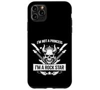 Carcasa para iPhone 11 Pro MAX Not a Princess Rock Star Skull Crown Guitar Girl Rock'n Roll