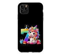 Carcasa para iPhone 11 Pro MAX NÚMERO 7 AÑOS NIÑA Unicornio 7º Nacimiento