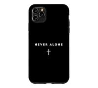 Carcasa para iPhone 11 Pro MAX Nunca Solo Jesús Versículo bíblico católico con Cruz Simple