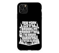 Carcasa para iPhone 11 Pro MAX NYC New York City Boroughs Skyline Brooklyn Manhattan