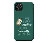 Carcasa para iPhone 11 Pro MAX Ojala Fuera UN Unicornio para APAGARAR Idiots con MI Cabeza Meme
