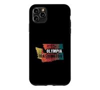 Carcasa para iPhone 11 Pro MAX Olympia Washington Retro State Map Hombres Mujeres Adolescentes Niños