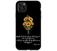 Carcasa para iPhone 11 Pro MAX Ora Que Dios desee a Sunflower Versículo bíblico Cristiano religioso