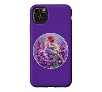 Carcasa para iPhone 11 Pro MAX Pájaro Pinzón Púrpura sobre Flor Lila Púrpura