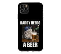 Carcasa para iPhone 11 Pro MAX Papá Necesita Una Cerveza Divertido Gato Graso Bebiendo Cerveza Meme
