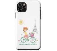 Carcasa para iPhone 11 Pro MAX París es Siempre una Buena Idea Linda Chica en Bicicleta