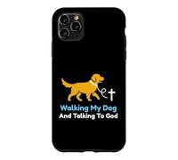 Carcasa para iPhone 11 Pro MAX Paseando a mi Perro y Hablando con Dios Christian Pet Owner