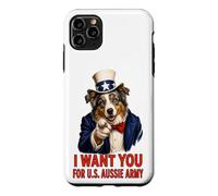 Carcasa para iPhone 11 Pro MAX Pastor Australiano Australiano Australiano EE.UU. Divertido Retro Vintage 4 de Julio