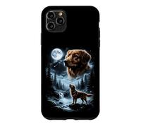 Carcasa para iPhone 11 Pro MAX Pato de Nueva Escocia Tolling Retriever Aullando a la Luna 90