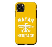 Carcasa para iPhone 11 Pro MAX Patrimonio Maya Pintura rupestre Pájaro Petroglifo México Yucatán