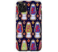 Carcasa para iPhone 11 Pro MAX Patrón de lámpara de Lava Retro Groovy Y2K estética