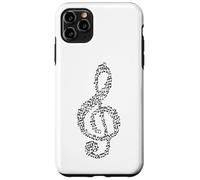 Carcasa para iPhone 11 Pro MAX Patrón de músico de Mosaico de Notas para Amantes de la música de Clave de Sol