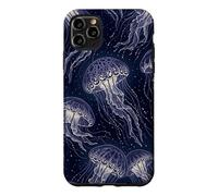 Carcasa para iPhone 11 Pro MAX Patrón estético de Medusas de mar Profundo
