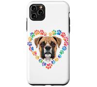 Carcasa para iPhone 11 Pro MAX Paws Dye Heart Boxer Dog Boxers