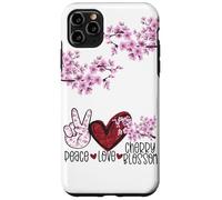 Carcasa para iPhone 11 Pro MAX Peace Love, Rama de Cerezo, Flor de Sakura, Floral japonés