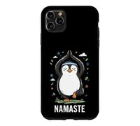 Carcasa para iPhone 11 Pro MAX Penguin Yoga Namaste Pose Meditation Cartoon