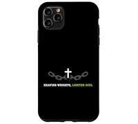 Carcasa para iPhone 11 Pro MAX Pesos más Pesados más Ligero Alma Cristiana fe Fitness Atleta