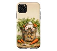 Carcasa para iPhone 11 Pro MAX Plantas Jardinero Botánico Floral Divertido Conejo Kawaii Zanahoria