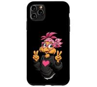 Carcasa para iPhone 11 Pro MAX Pollo Divertido con Gafas Bandana Rosa Crazy Chicken Lady