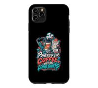 Carcasa para iPhone 11 Pro MAX Powered by Coffee and Long Shifts Humor Enfermera Turnos