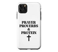 Carcasa para iPhone 11 Pro MAX Prayer Warrior Proverbs & Protein Shakes Jesus Weights Faith