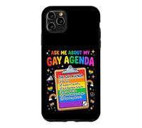 Carcasa para iPhone 11 Pro MAX Pregúntame sobre mi Agenda Gay Orgullo LGBT Divertido