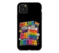 Carcasa para iPhone 11 Pro MAX Pregúntame sobre mi Agenda Gay Orgullo LGBT Divertido