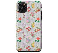 Carcasa para iPhone 11 Pro MAX Preppy Floral on Chinoiserie Trellis en Gris